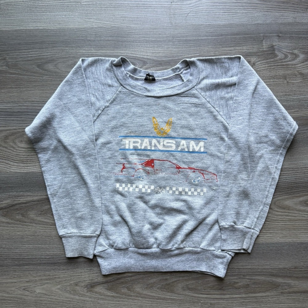 Vintage 80s Trans Am Car Crewneck Sweatshirt Boys Youth L 12-14 USA